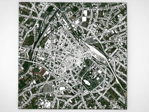 Paesaggio urbano Cambrai Francia Modello 3D