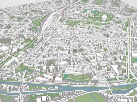 Paisagem urbana Cambrai França Modelo 3D