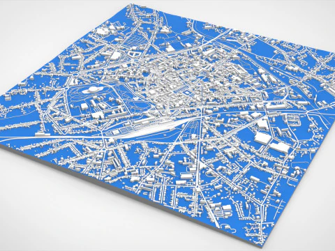 Paesaggio urbano Cambrai Francia Modello 3D