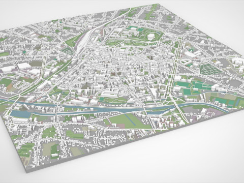 Paisagem urbana Cambrai França Modelo 3D
