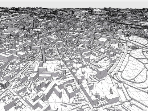 Paesaggio urbano Cambrai Francia Modello 3D