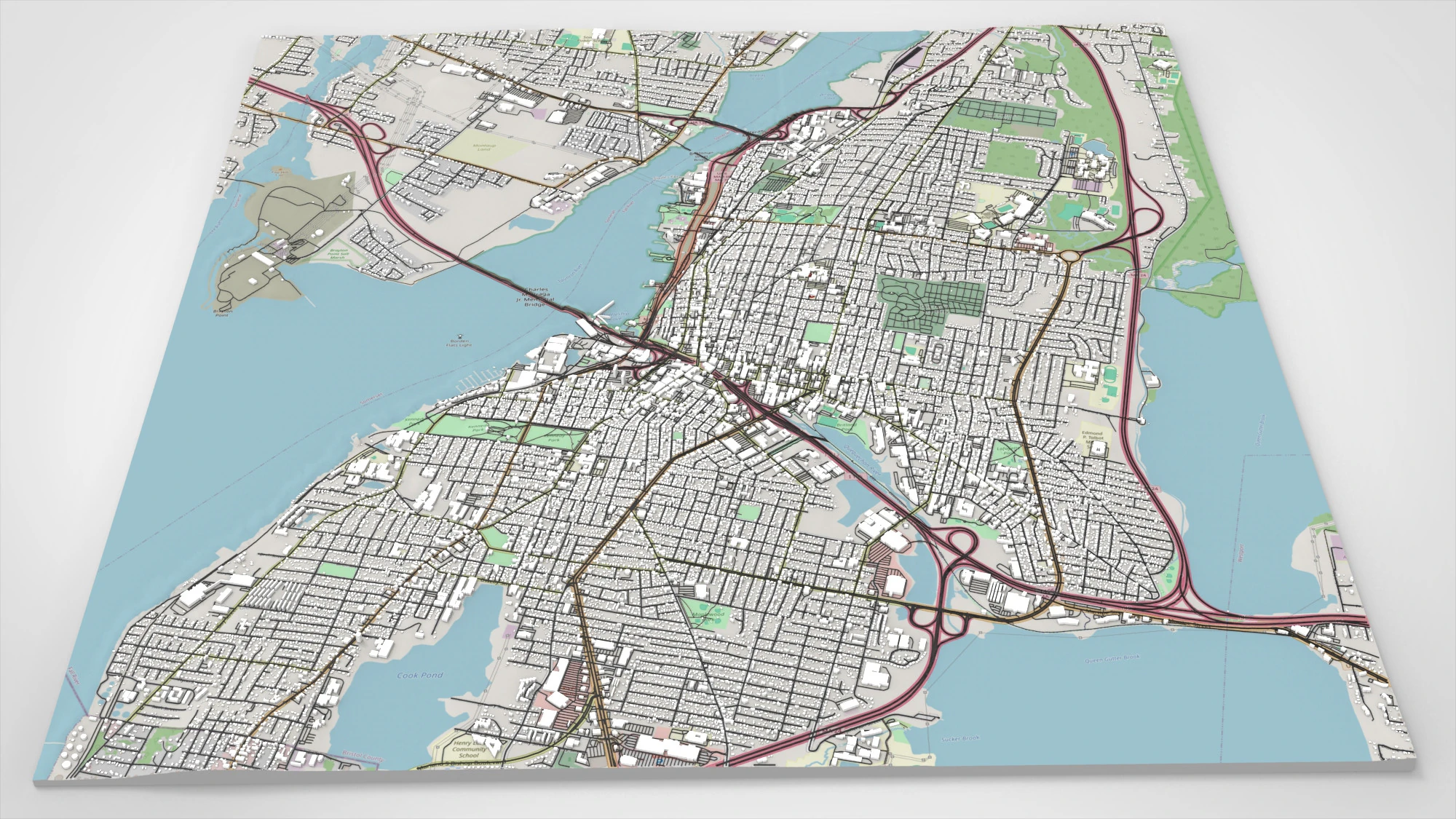 Paesaggio urbano Fall River Massachusetts Stati Uniti Modello 3D .c4d .max .obj .3ds .fbx .stl .blend 