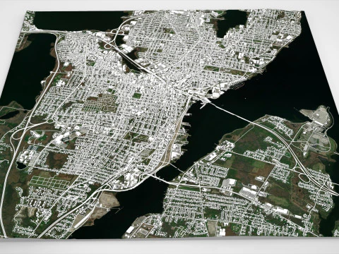 Paesaggio urbano Fall River Massachusetts Stati Uniti Modello 3D