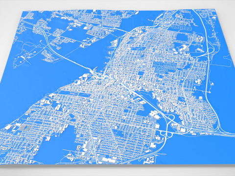 Paesaggio urbano Fall River Massachusetts Stati Uniti Modello 3D