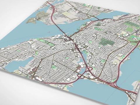 Paesaggio urbano Fall River Massachusetts Stati Uniti Modello 3D