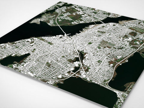 Paesaggio urbano Fall River Massachusetts Stati Uniti Modello 3D