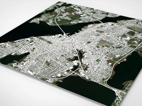 Paesaggio urbano Fall River Massachusetts Stati Uniti Modello 3D