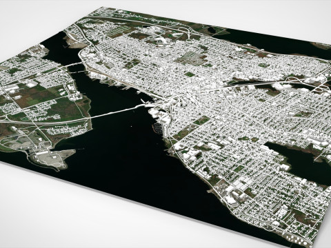 Paesaggio urbano Fall River Massachusetts Stati Uniti Modello 3D