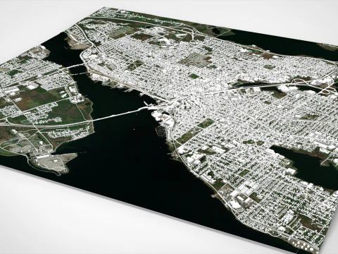 Paesaggio urbano Fall River Massachusetts Stati Uniti Modello 3D