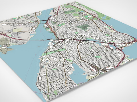 Paesaggio urbano Fall River Massachusetts Stati Uniti Modello 3D