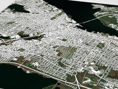Paesaggio urbano Fall River Massachusetts Stati Uniti Modello 3D