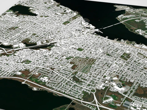 Paesaggio urbano Fall River Massachusetts Stati Uniti Modello 3D