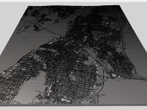 Paesaggio urbano Fall River Massachusetts Stati Uniti Modello 3D