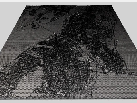 Paesaggio urbano Fall River Massachusetts Stati Uniti Modello 3D