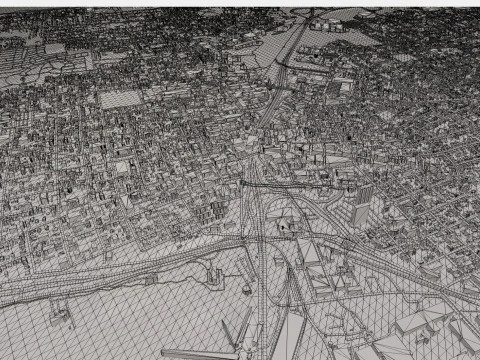 Paesaggio urbano Fall River Massachusetts Stati Uniti Modello 3D