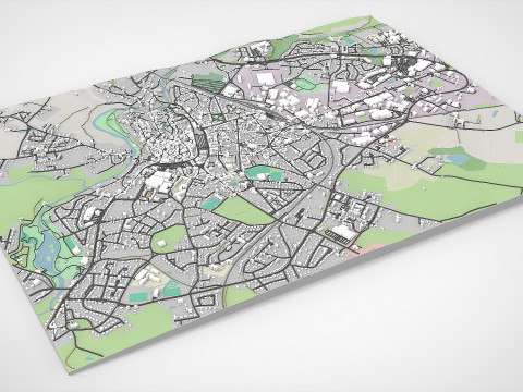 Paesaggio urbano Parthenay Francia Modello 3D