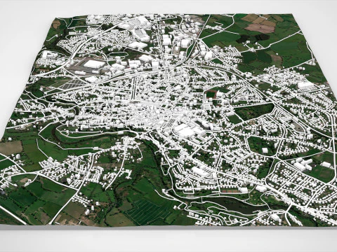 Paesaggio urbano Parthenay Francia Modello 3D
