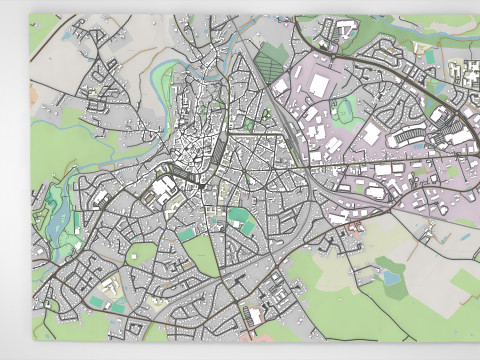 法国帕尔特奈城市景观 3D 模型