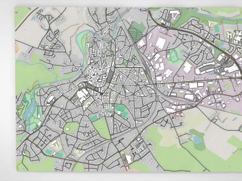 Paesaggio urbano Parthenay Francia Modello 3D