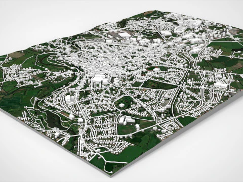 Paesaggio urbano Parthenay Francia Modello 3D