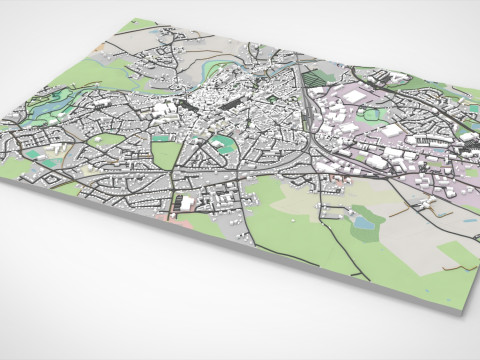 法国帕尔特奈城市景观 3D 模型