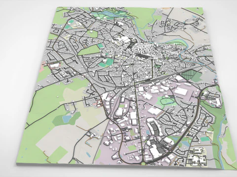 Paesaggio urbano Parthenay Francia Modello 3D