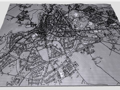 法国帕尔特奈城市景观 3D 模型