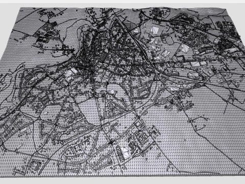 Paesaggio urbano Parthenay Francia Modello 3D