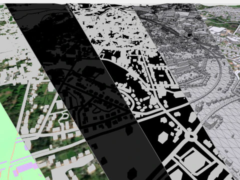 Paesaggio urbano Parthenay Francia Modello 3D