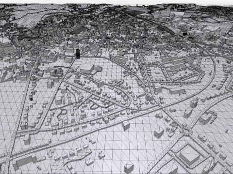 Paesaggio urbano Parthenay Francia Modello 3D