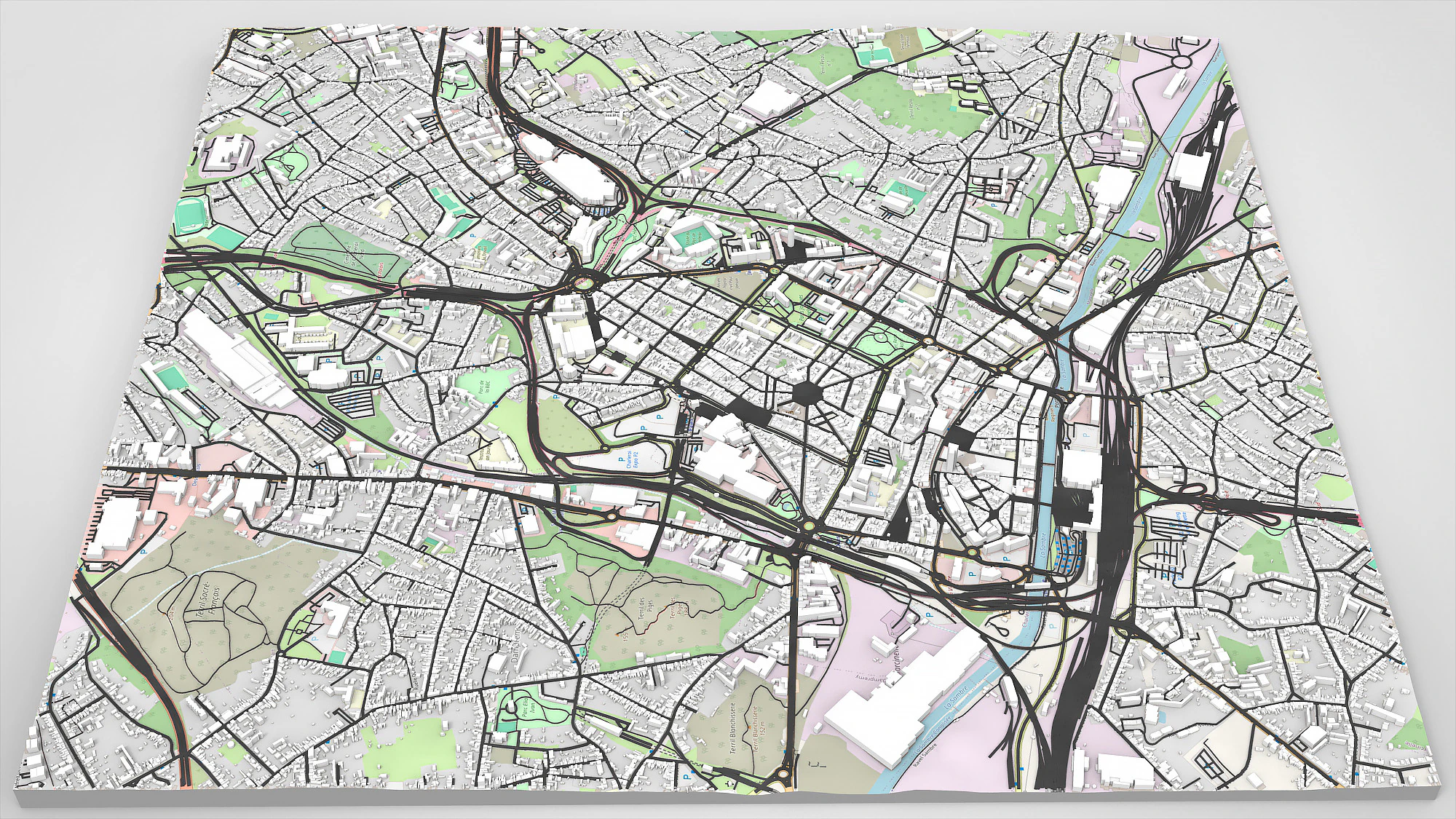 Cityscape Charleroi Belgium 3D Model .c4d .max .obj .3ds .fbx .stl .blend 