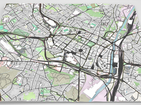 Pemandangan kota Charleroi Belgia Model 3D