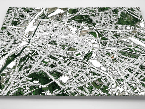 Cityscape Charleroi Belgium 3D Model