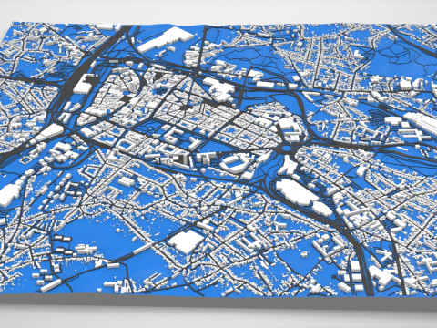Paesaggio urbano Charleroi Belgio Modello 3D