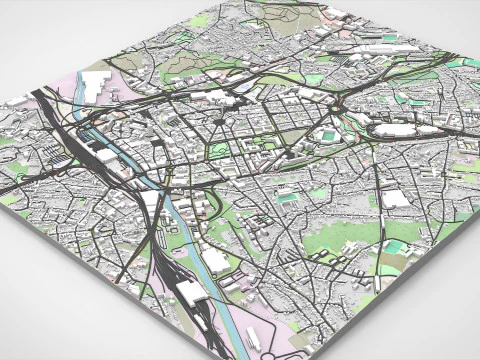 Cityscape Charleroi Belgium 3D Model