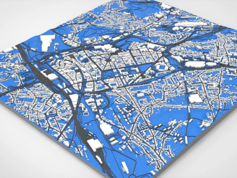 Cityscape Charleroi Belgium 3D Model