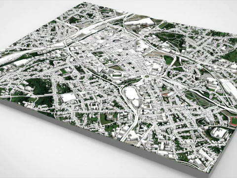 Cityscape Charleroi Belgium 3D Model