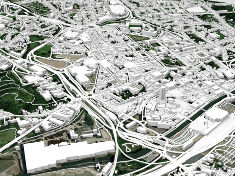Paesaggio urbano Charleroi Belgio Modello 3D