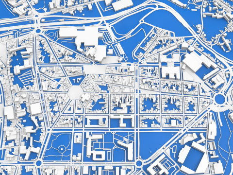 Paesaggio urbano Charleroi Belgio Modello 3D