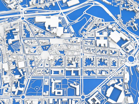 Cityscape Charleroi Belgium 3D Model