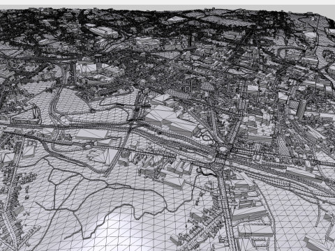 Paesaggio urbano Charleroi Belgio Modello 3D