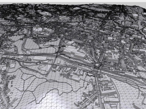 Cityscape Charleroi Belgium 3D Model