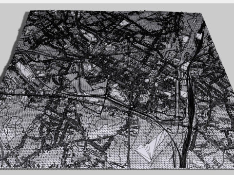 Cityscape Charleroi Belgium 3D Model