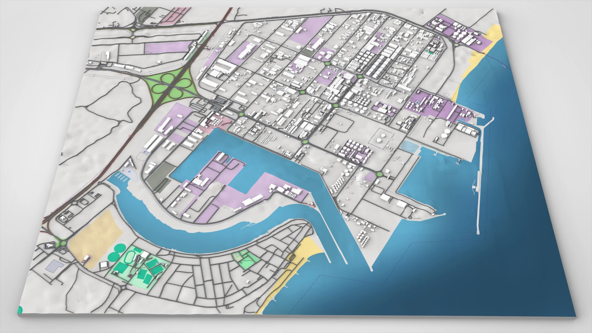 Hamriya Free Zone Sharjah UAE 3D Model .c4d .max .obj .3ds .fbx .stl .blend 