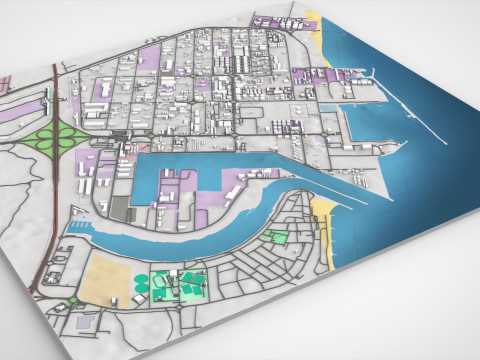 Zona franca di Hamriya Sharjah Emirati Arabi Uniti Modello 3D