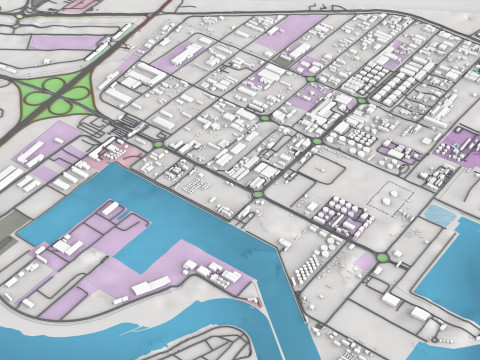 Zona franca di Hamriya Sharjah Emirati Arabi Uniti Modello 3D