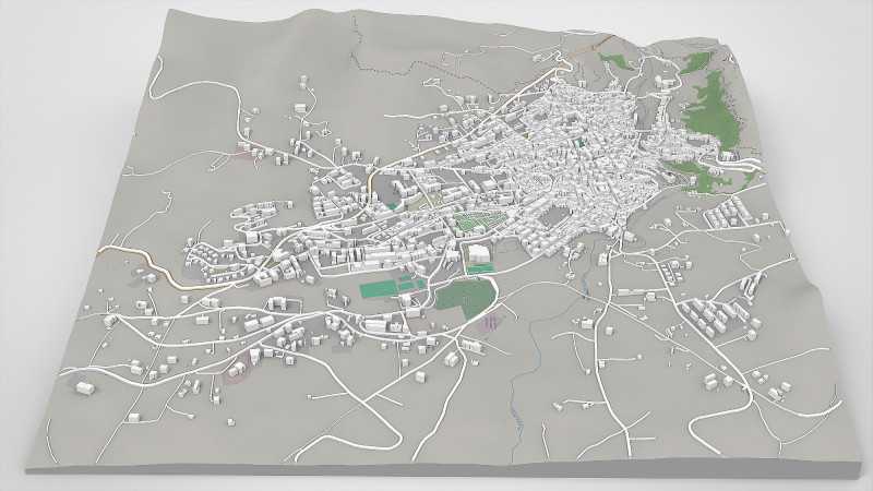 Paesaggio urbano Corleone Palermo Italia Modello 3D .c4d .max .obj .3ds .fbx .stl .blend 