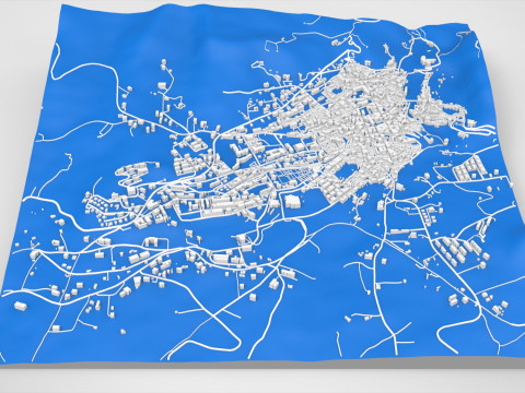 Paesaggio urbano Corleone Palermo Italia Modello 3D