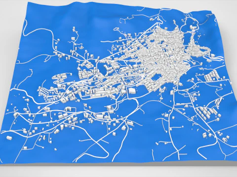 Paesaggio urbano Corleone Palermo Italia Modello 3D