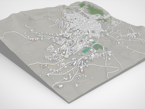 Paesaggio urbano Corleone Palermo Italia Modello 3D